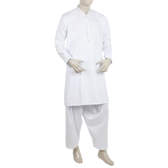 Eminent Men's Kurta Embroidered Shalwar Suit - White