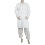 Men's Embroidered Stitched Shalwar Suit - White, Men's Shalwar Kameez, Chase Value, Chase Value