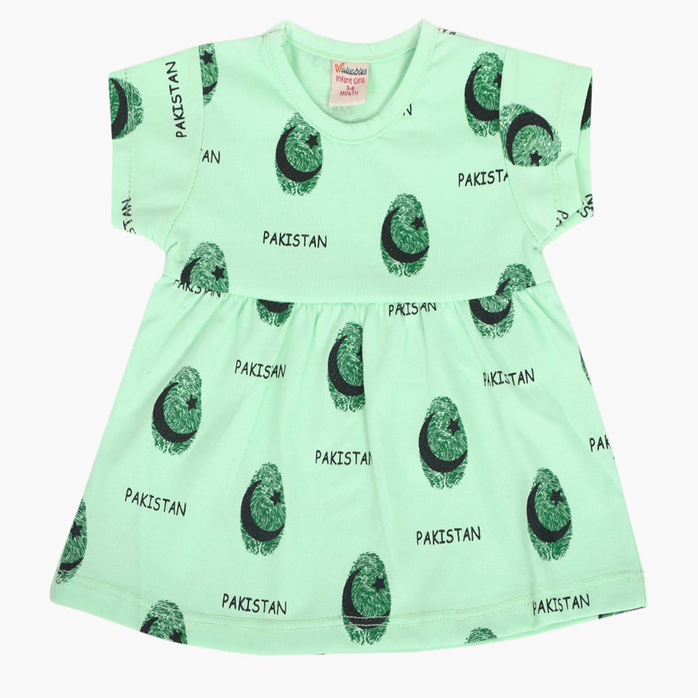 Girls Independence Day Frock - Green, Girls Frocks, Chase Value, Chase Value