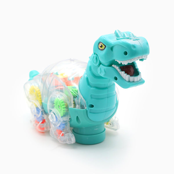 Gear Dinosaur Multi Functional Toy With Lighting And Music - Cyan