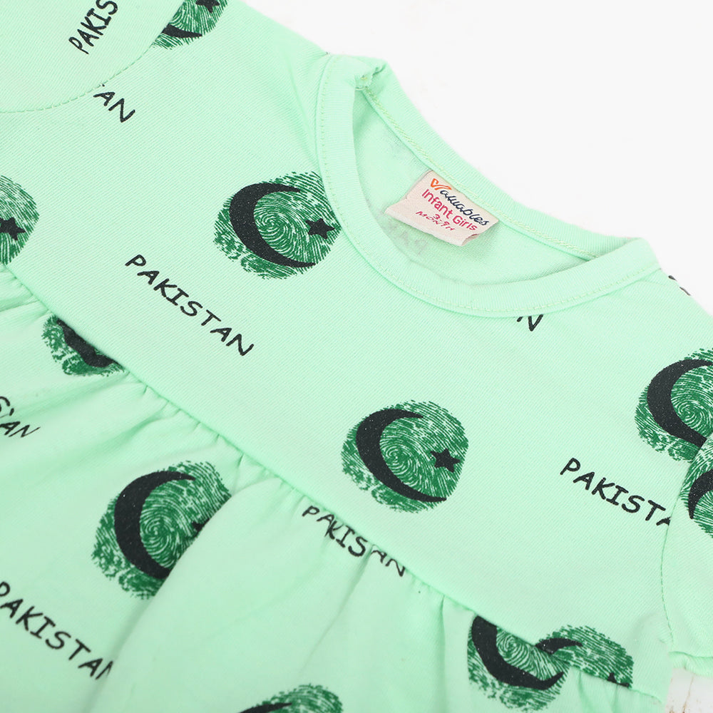 Newborn Girls Independence Frock - Green, Newborn Girls Frocks, Chase Value, Chase Value