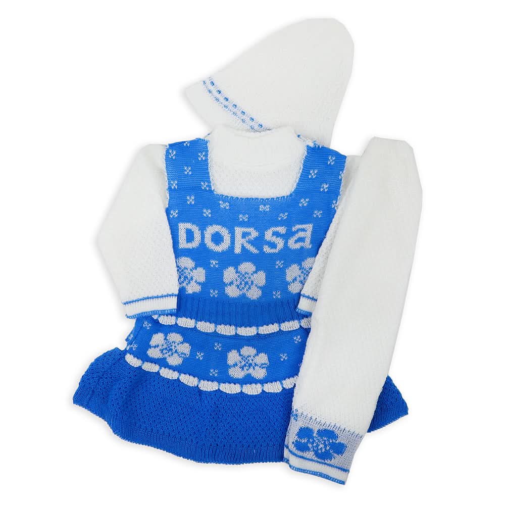 Newborn Girls Full Sleeves Sweater Suit - Blue, Newborn Girls Sets & Suits, Chase Value, Chase Value