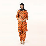 Women'S Printed Co-Ord Set Suit - Orange, Women Co-Ord Set, Chase Value, Chase Value