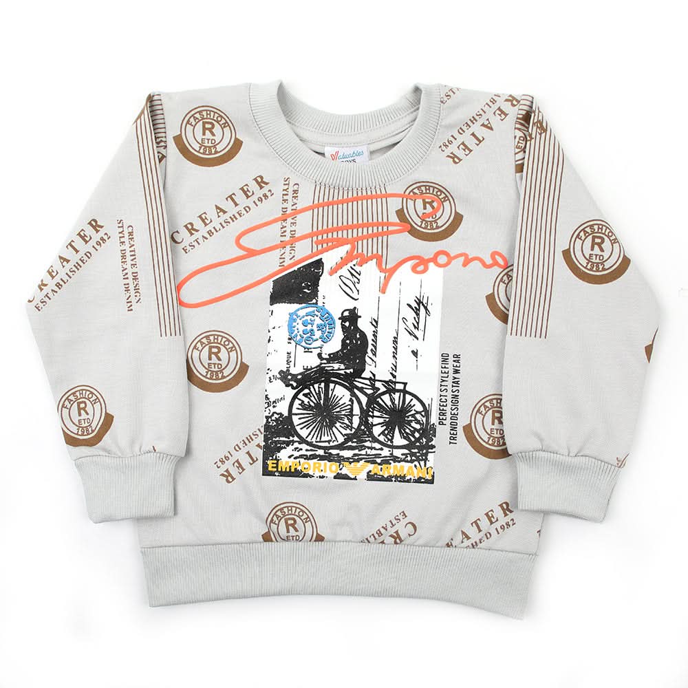 Boys Full Sleeves SweatShirt - Light Grey, Boys Hoodies & Sweat Shirts, Chase Value, Chase Value