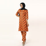 Women'S Printed Co-Ord Set Suit - Orange, Women Co-Ord Set, Chase Value, Chase Value