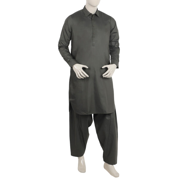 Men's Stitched Shalwar Suit - Green