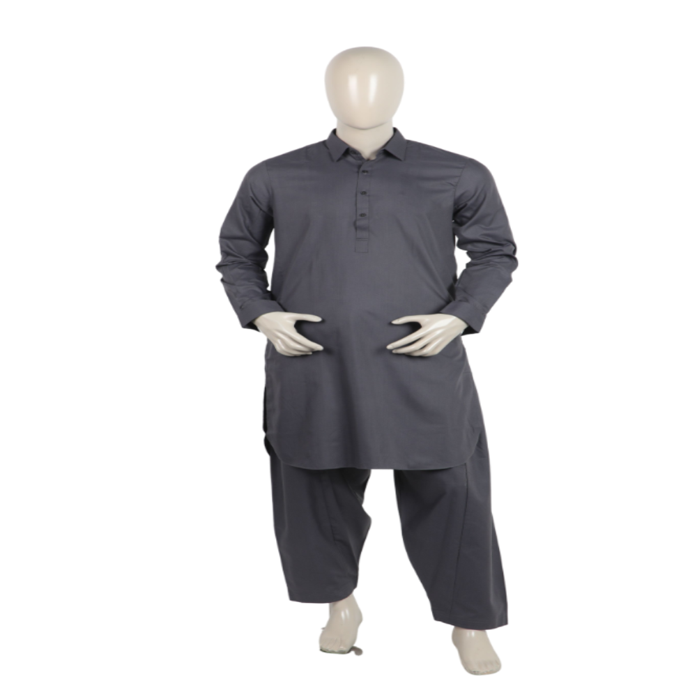 Men's Stitched Shalwar Suit - Charcoal Grey, Men's Shalwar Kameez, Chase Value, Chase Value