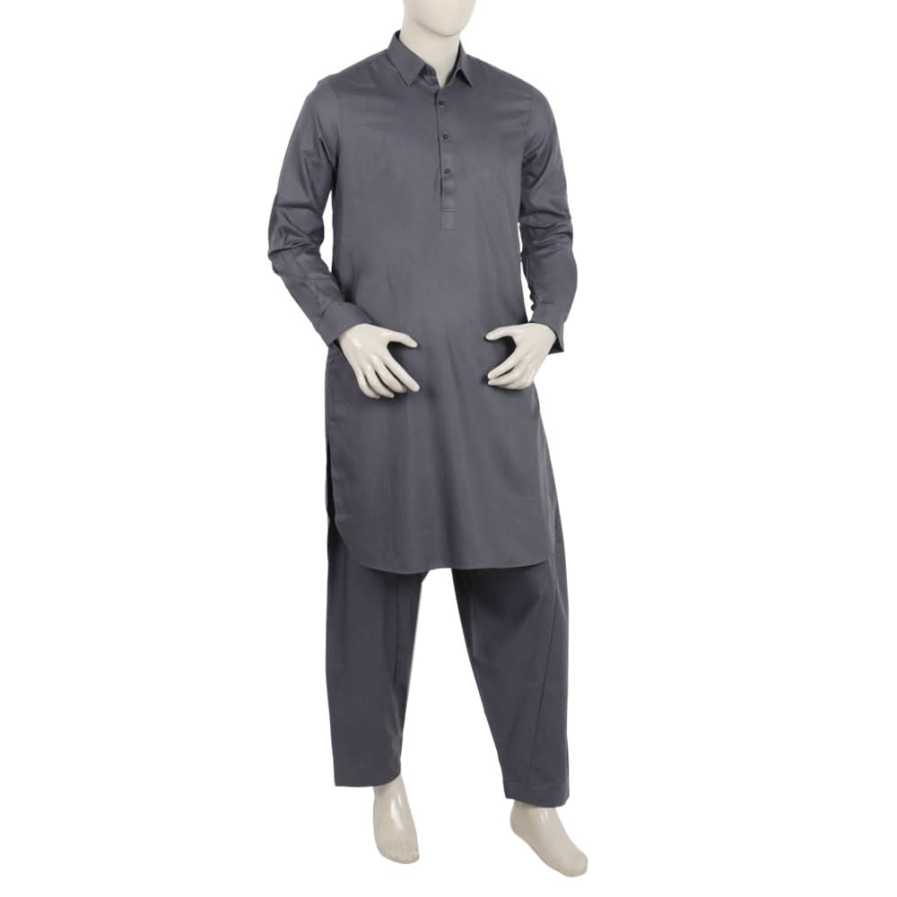 Men's Stitched Shalwar Suit - Charcoal Grey, Men's Shalwar Kameez, Chase Value, Chase Value