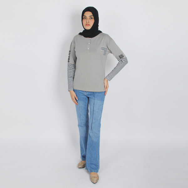 Eminent Women's Full Sleeves T-Shirt - Frost Grey