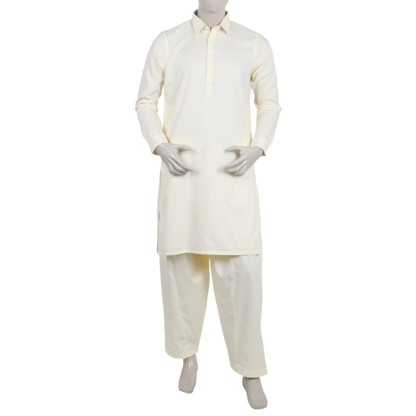 Men's Fancy Shalwar Suit - Cream