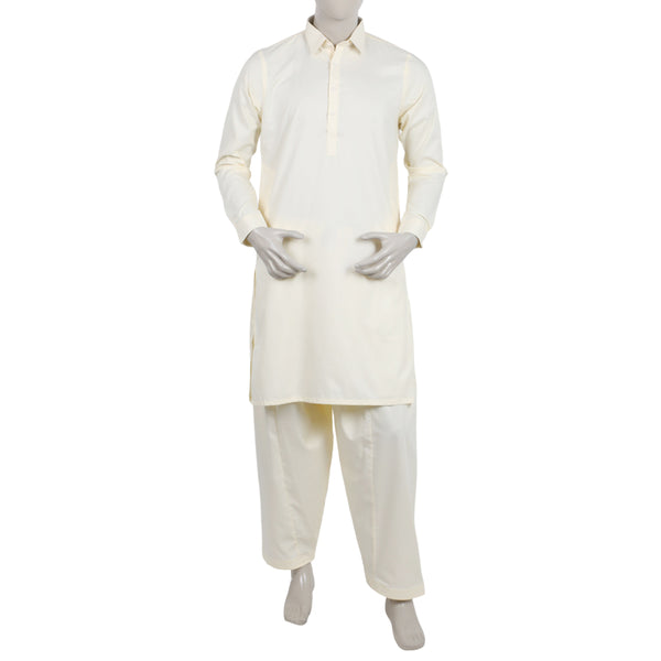 Men's Fancy Shalwar Suit - Cream