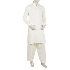 Men's Fancy Shalwar Suit - Cream