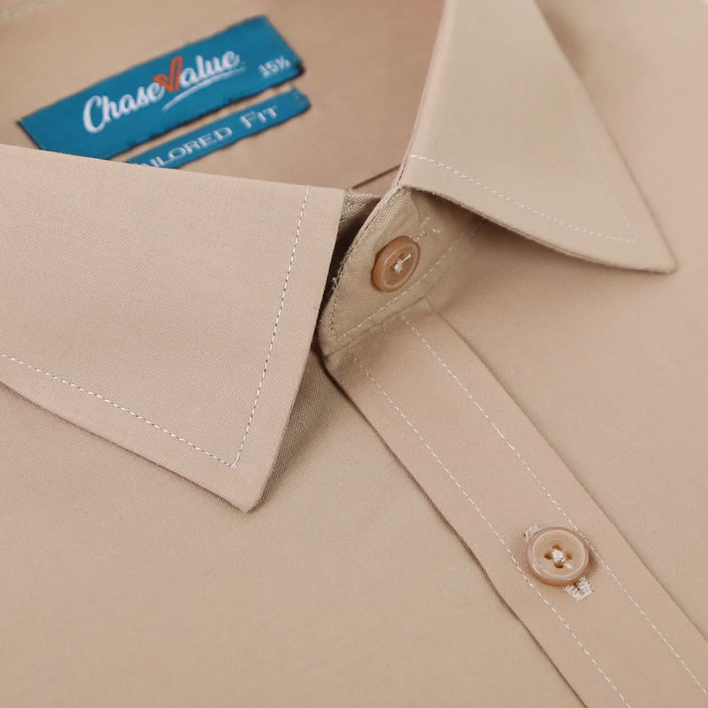Men's Formal Plain Shirt - Beige, Men's Shirts, Chase Value, Chase Value