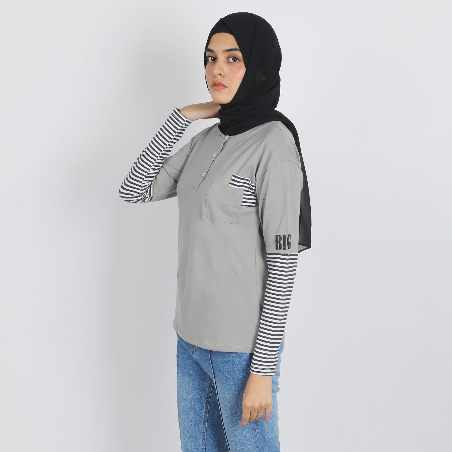 Eminent Women's Full Sleeves T-Shirt - Frost Grey, Women T-Shirts & Tops, Eminent, Chase Value