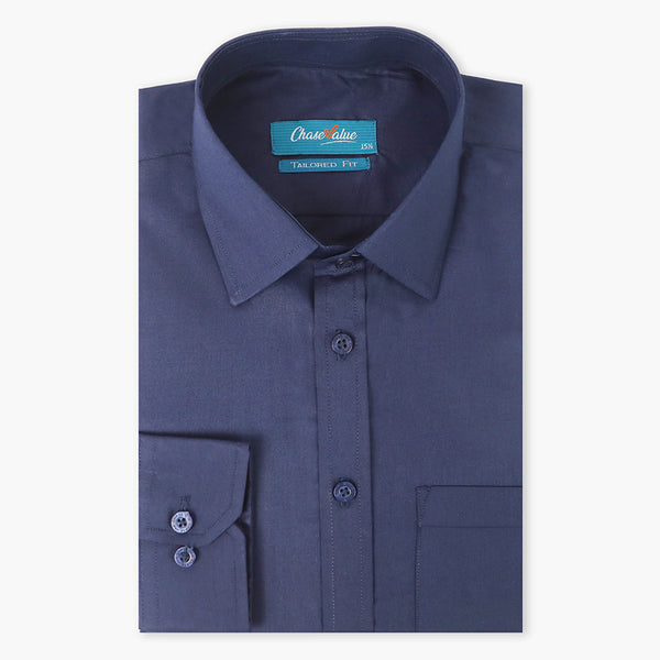 Men's Formal Plain Shirt - Navy Blue, Men's Shirts, Chase Value, Chase Value