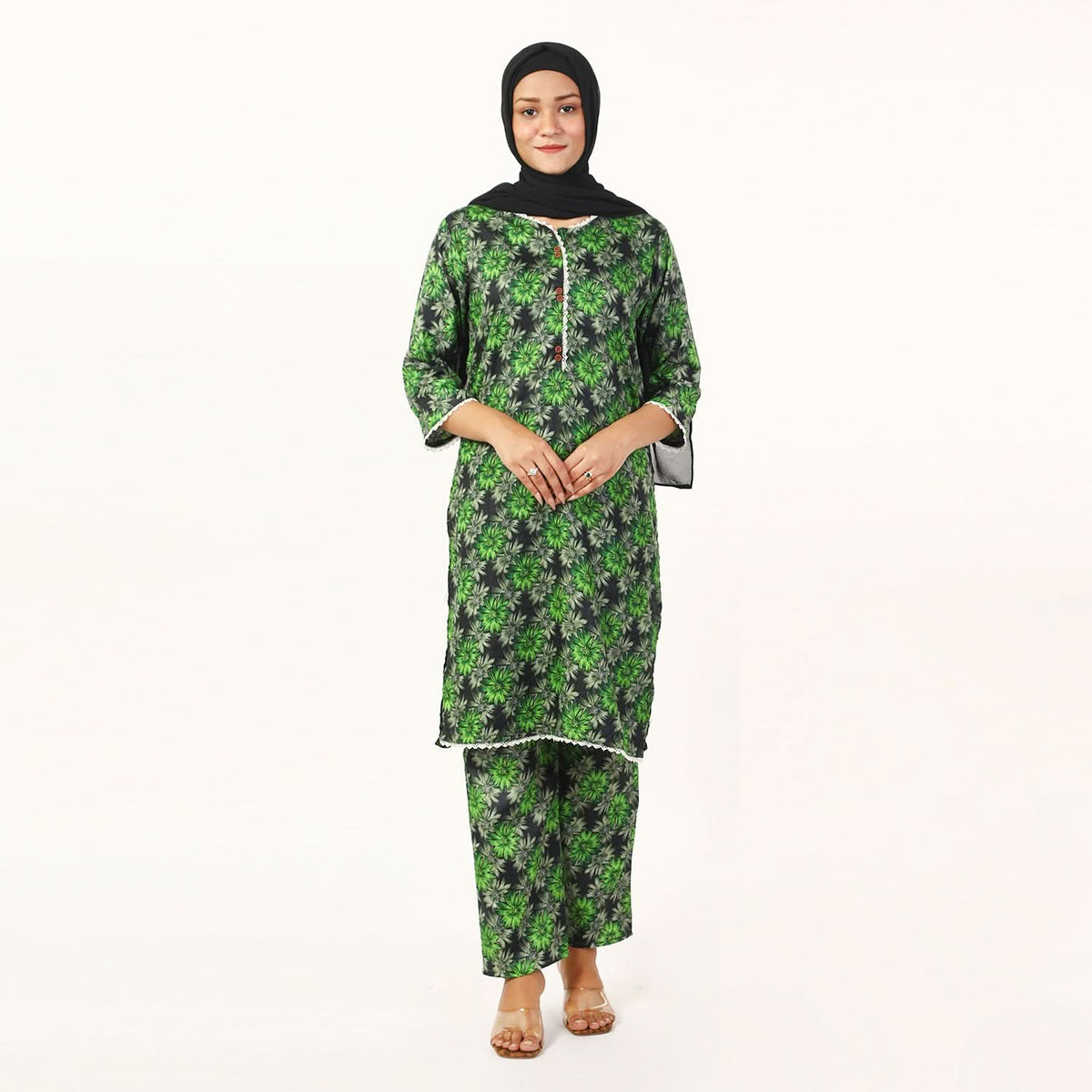 Women'S Printed Co-Ord Set Suit - Green, Women Co-Ord Set, Chase Value, Chase Value