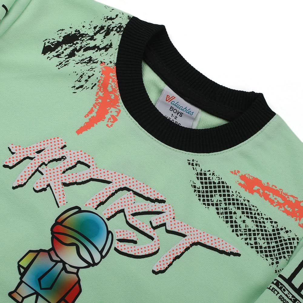 Boys Full Sleeves SweatShirt - Light Green, Boys Hoodies & Sweat Shirts, Chase Value, Chase Value