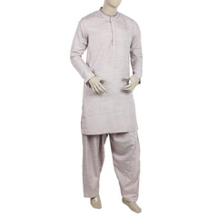 Men's Embroidered Kurta Shalwar Suit - Peach