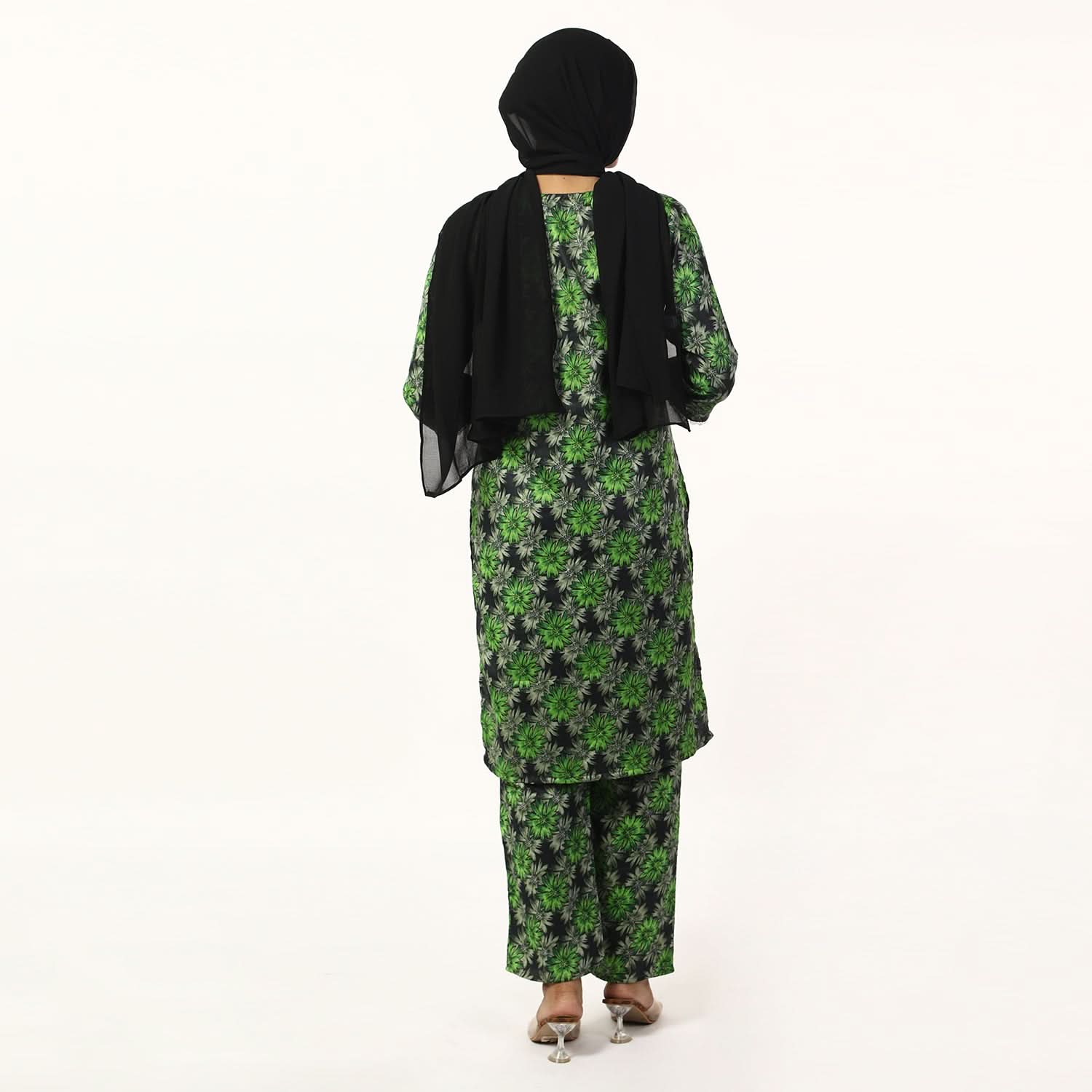 Women'S Printed Co-Ord Set Suit - Green, Women Co-Ord Set, Chase Value, Chase Value