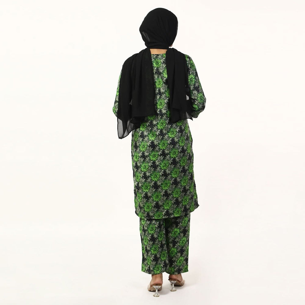 Women'S Printed Co-Ord Set Suit - Green, Women Co-Ord Set, Chase Value, Chase Value