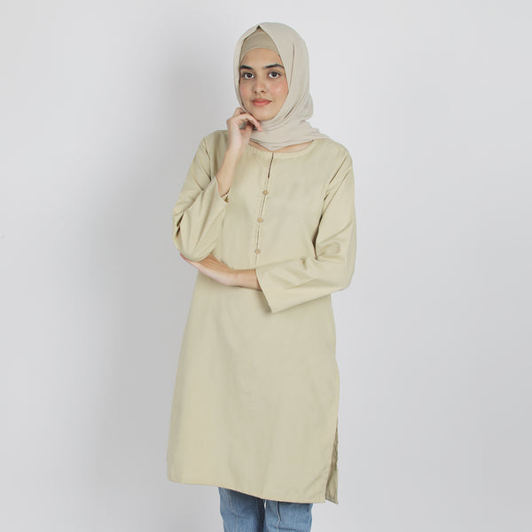 Women's Stitched Kurti - Beige