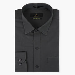 Eminent Men's Formal Plain Shirt - Dark Grey