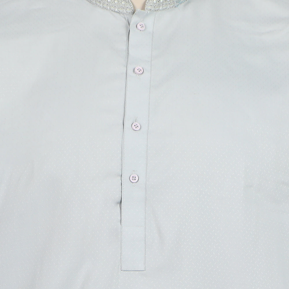 Men's Slim Fit Embroidered Shalwar Suit - Grey, Men's Shalwar Kameez, Eminent, Chase Value