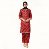 Women'S Printed Co-Ord Set Suit - Red, Women Co-Ord Set, Chase Value, Chase Value