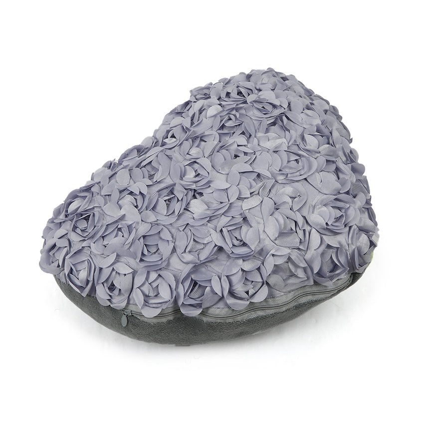 Flower Heart Pillows - Grey