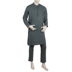 Eminent Men's Embroidered Kurta Pajama Suit - Green