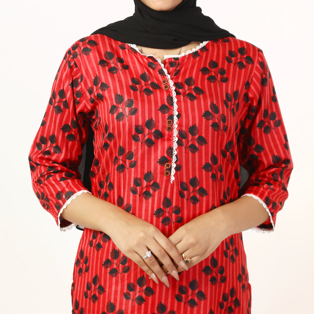 Women'S Printed Co-Ord Set Suit - Red, Women Co-Ord Set, Chase Value, Chase Value