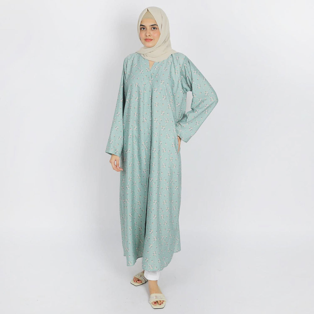 Women's Maxi Style Abaya - Sea Green, Women Abayas, Chase Value, Chase Value