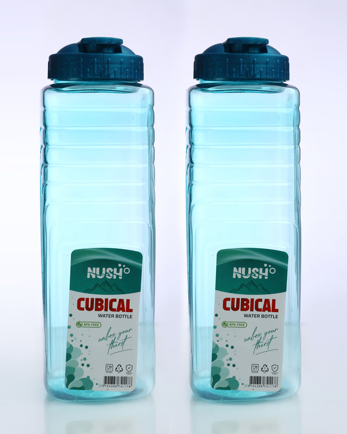 NUSH Cubical Water Bottle (Pack of 2)