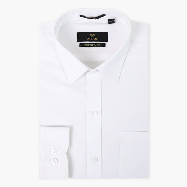 Eminent Men's Formal Plain Shirt - White