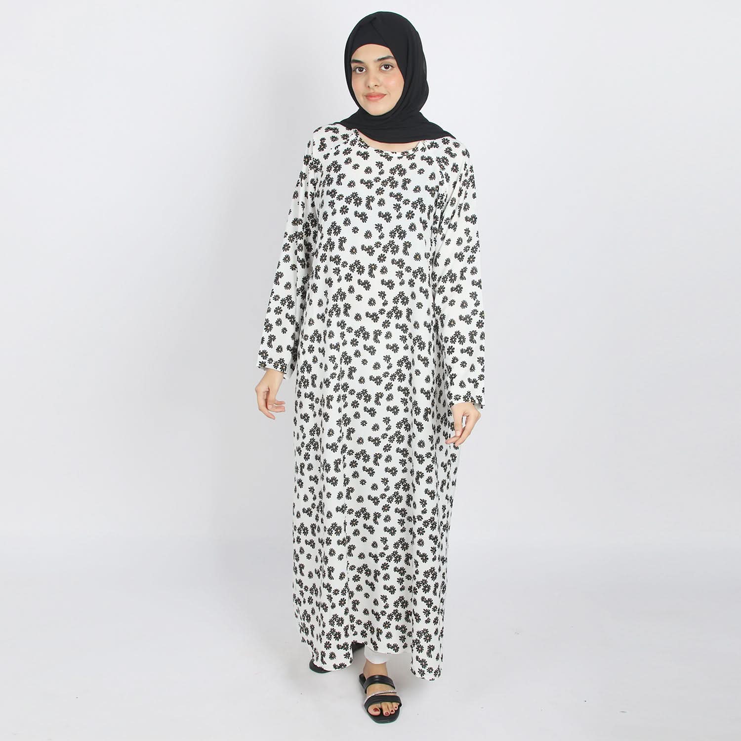 Women's Maxi Style Abaya  - Off White, Women Abayas, Chase Value, Chase Value