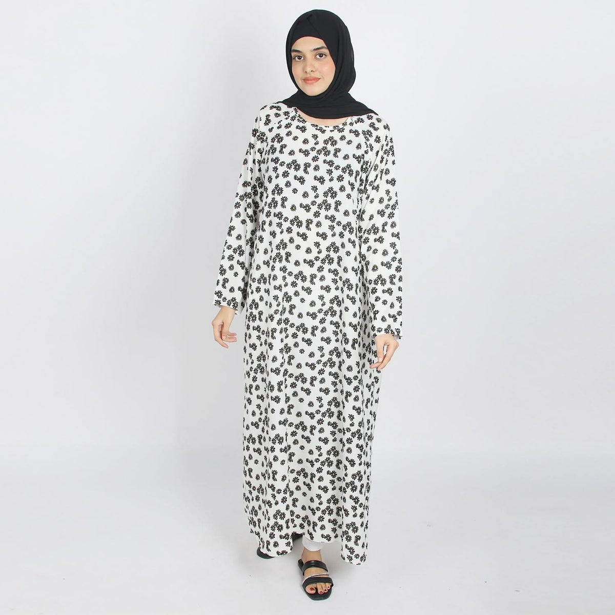 Women's Maxi Style Abaya  - Off White, Women Abayas, Chase Value, Chase Value