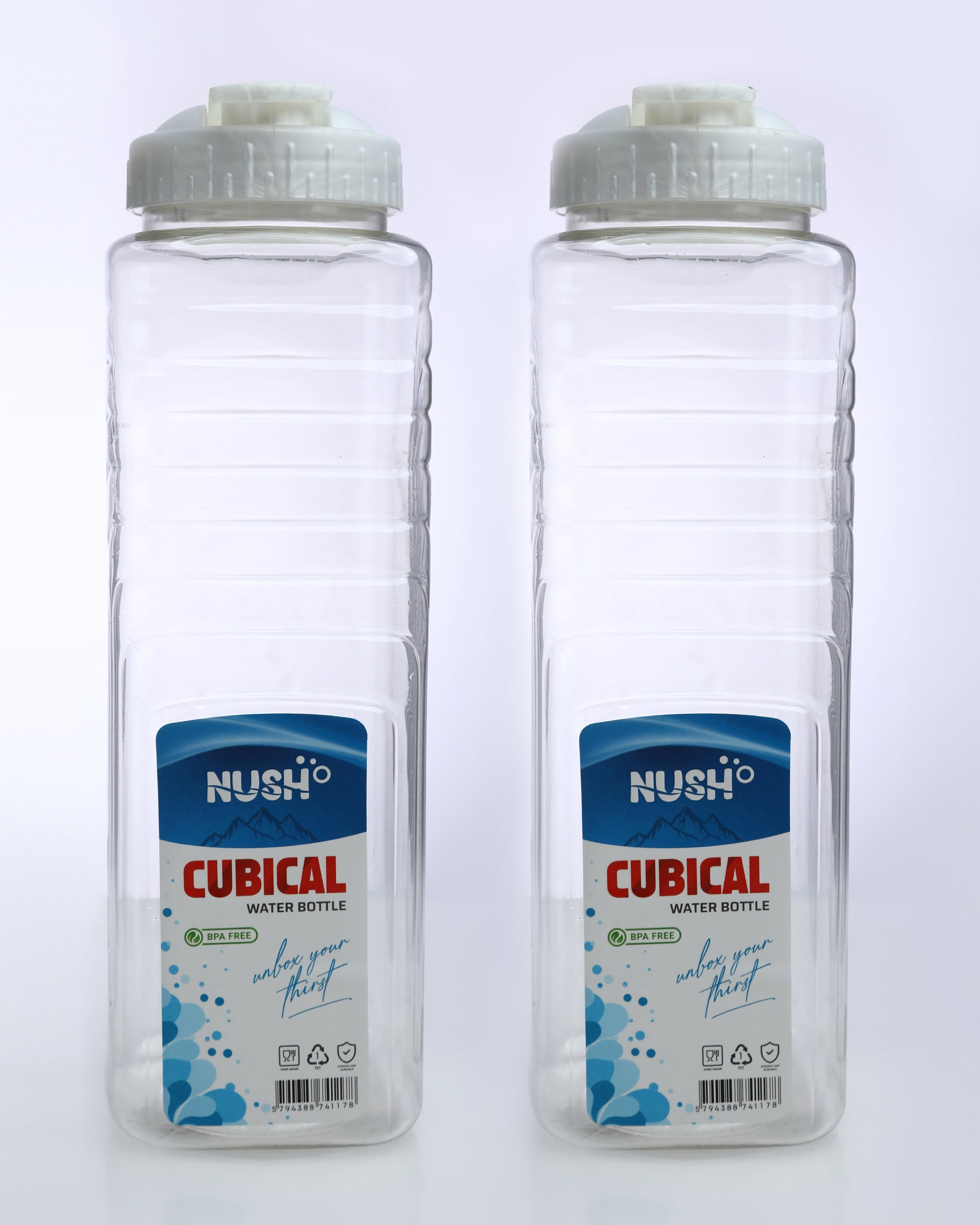 NUSH Cubical Water Bottle (Pack of 2)