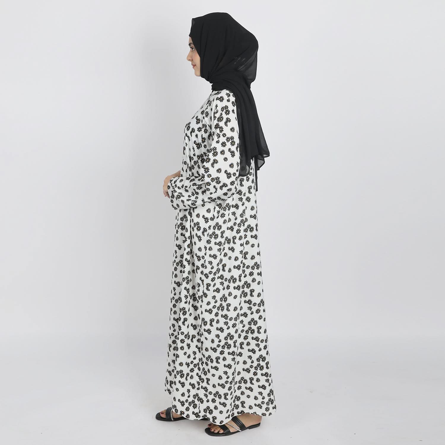 Women's Maxi Style Abaya  - Off White, Women Abayas, Chase Value, Chase Value