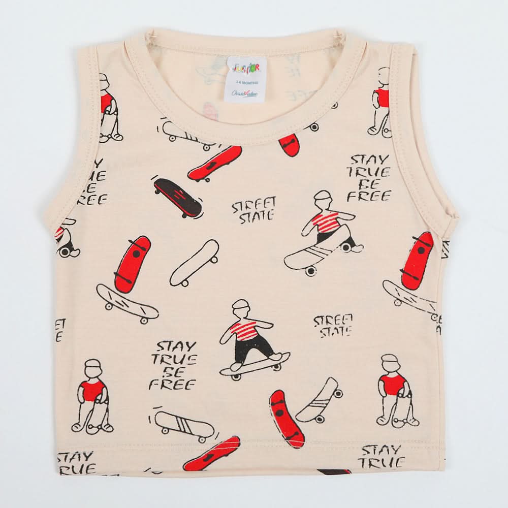 Newborn Boys Sando - Fawn, Newborn Boys Shirts & T-Shirts, Chase Value, Chase Value