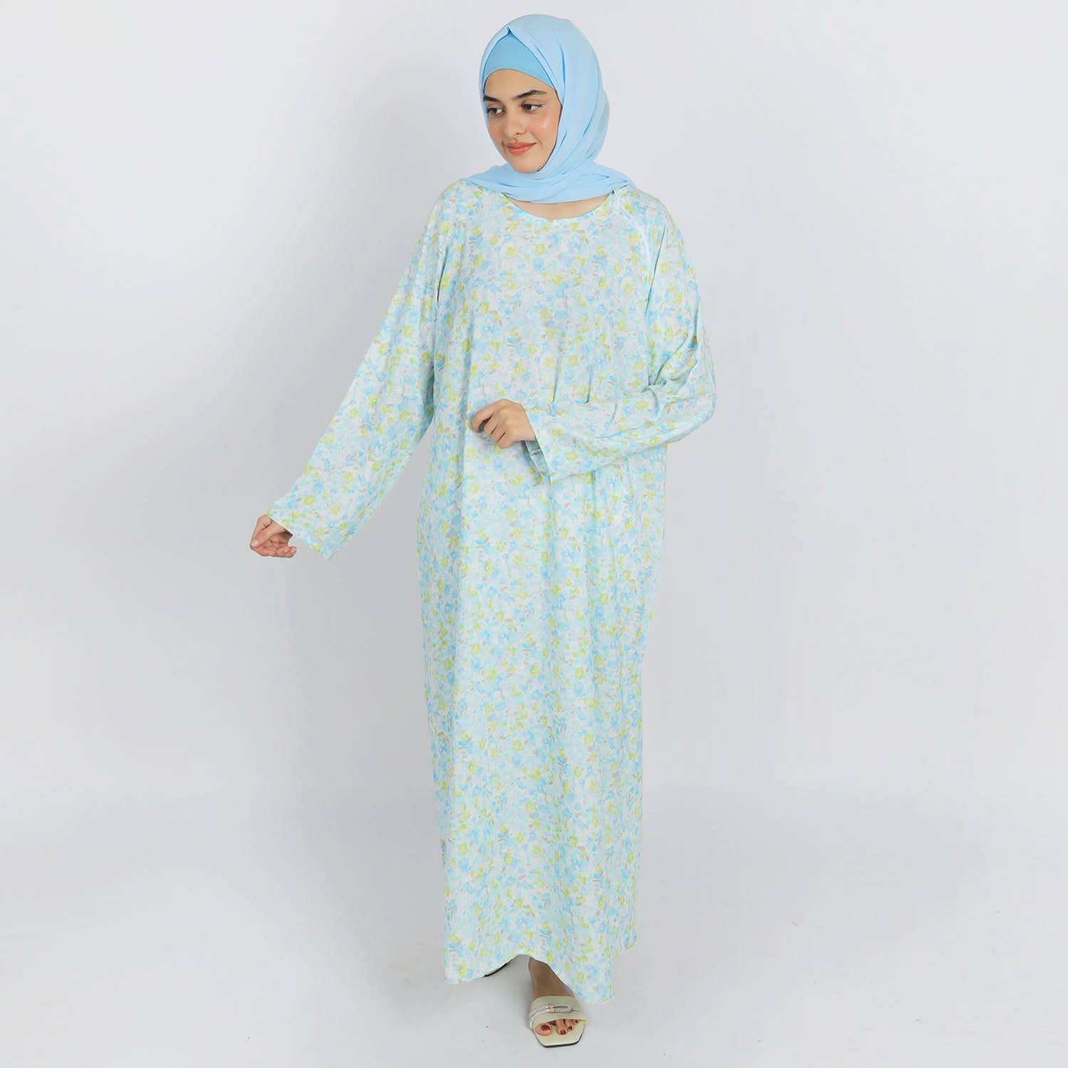 Women's Maxi Style Abaya  - Sky Blue, Women Abayas, Chase Value, Chase Value