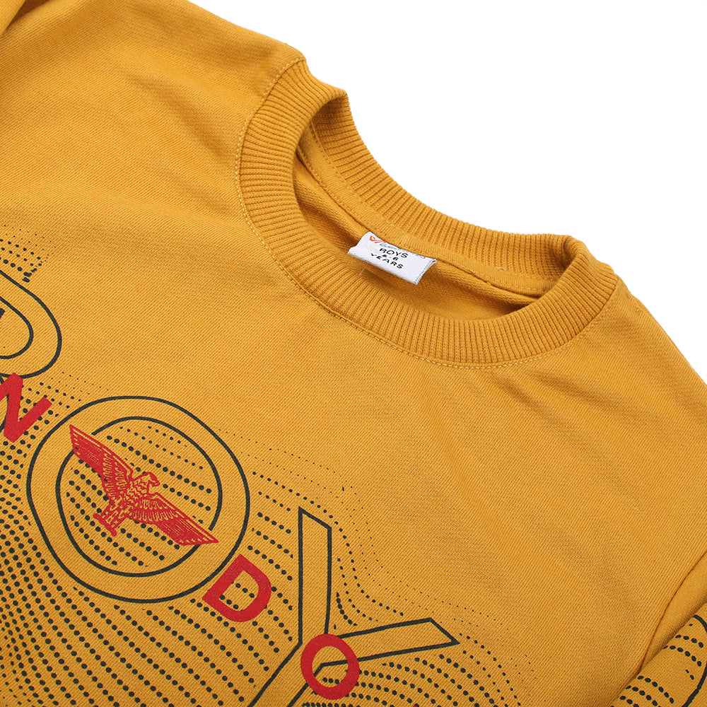 Boys Full Sleeves SweatShirt - Mustard, Boys Hoodies & Sweat Shirts, Chase Value, Chase Value