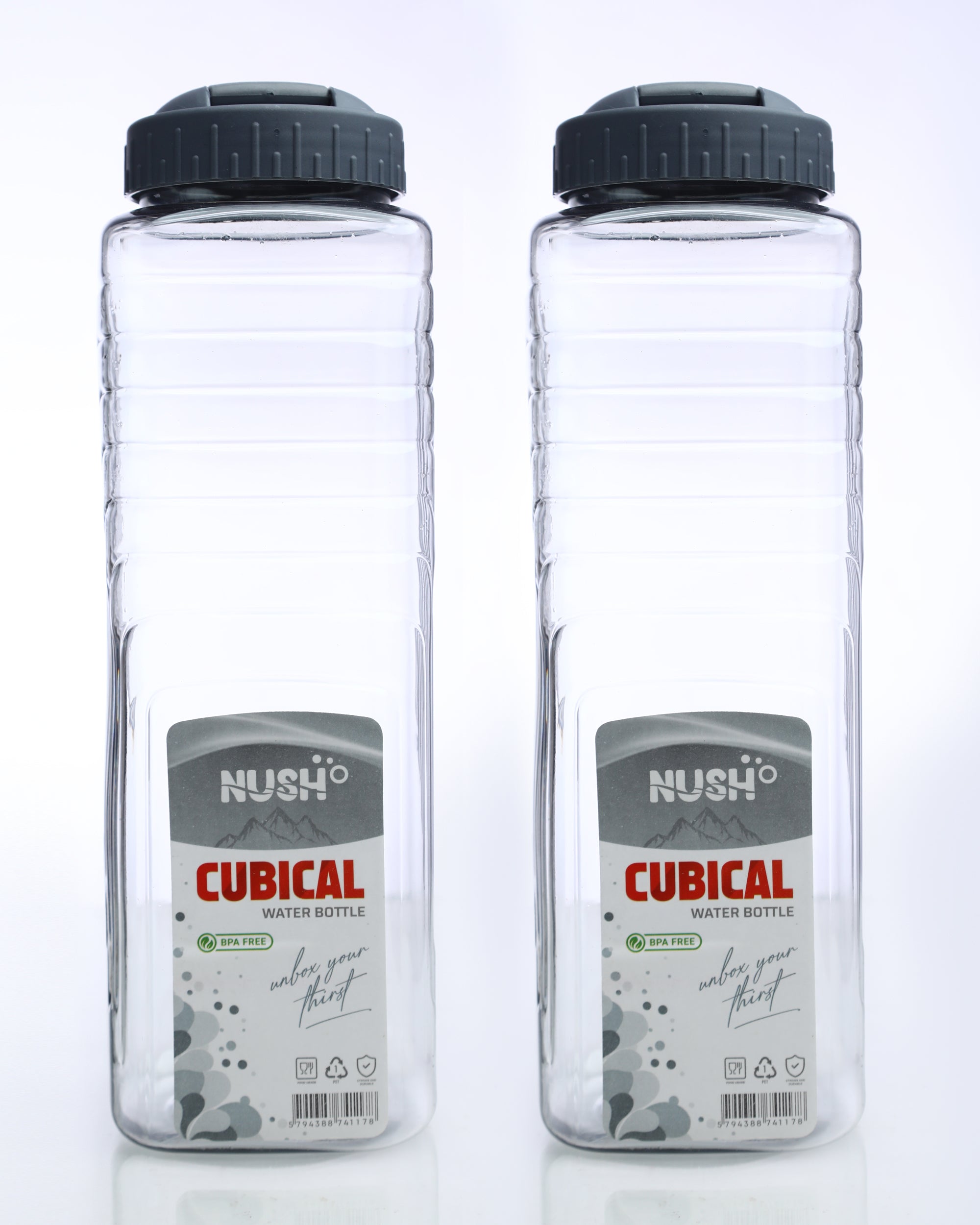 NUSH Cubical Water Bottle (Pack of 2)