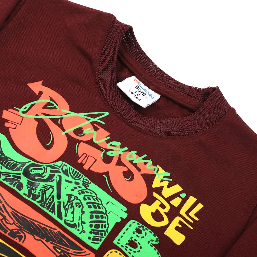 Boys Full Sleeves SweatShirt - Maroon, Boys Hoodies & Sweat Shirts, Chase Value, Chase Value