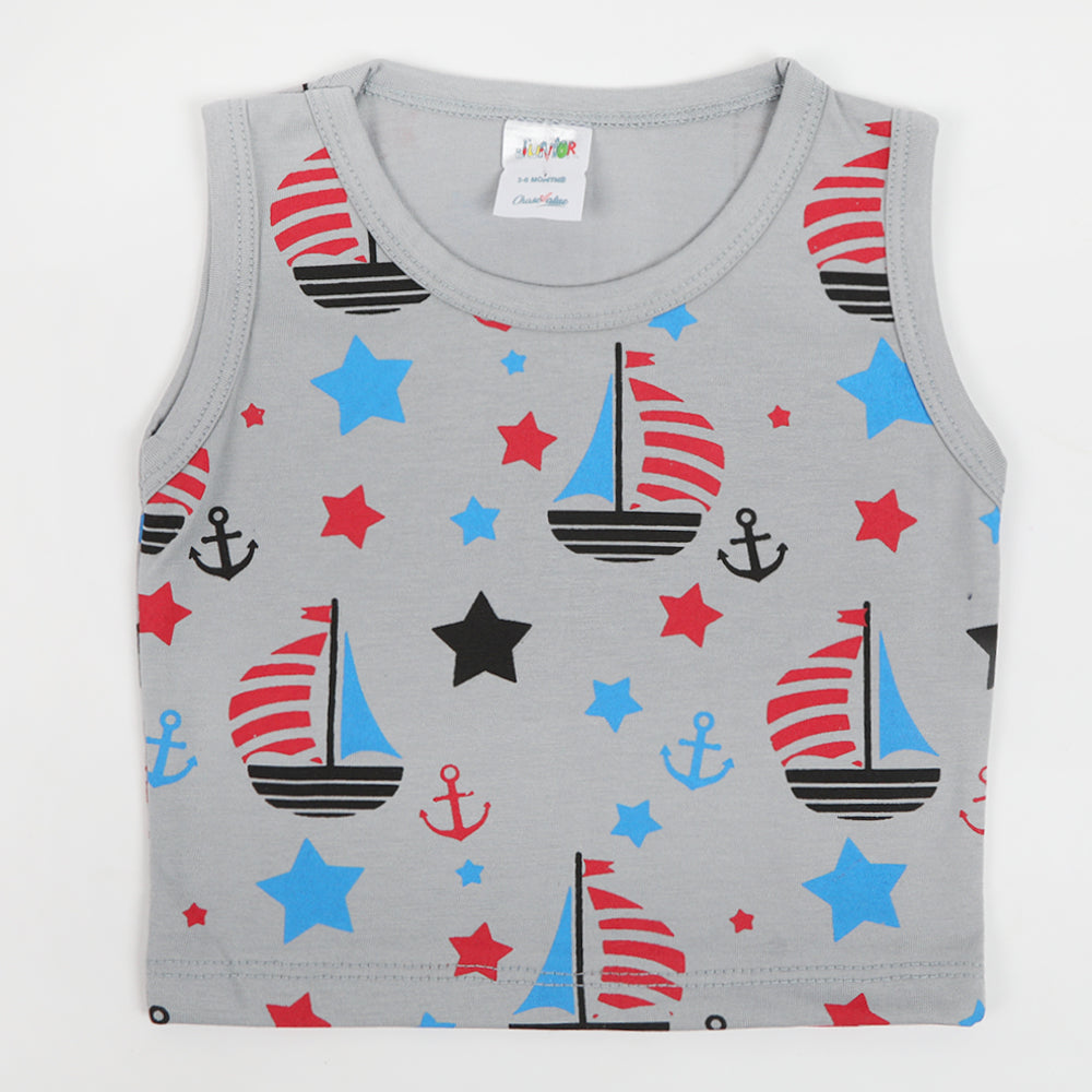 Newborn Boys Sando - Grey, Newborn Boys Shirts & T-Shirts, Chase Value, Chase Value