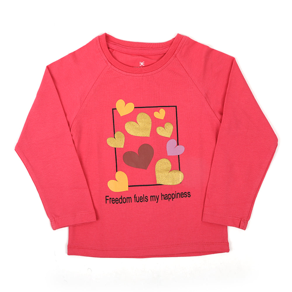 Eminent Girls Full Sleeves T-Shirt - Honey suckle, Girls T-Shirts, Eminent, Chase Value