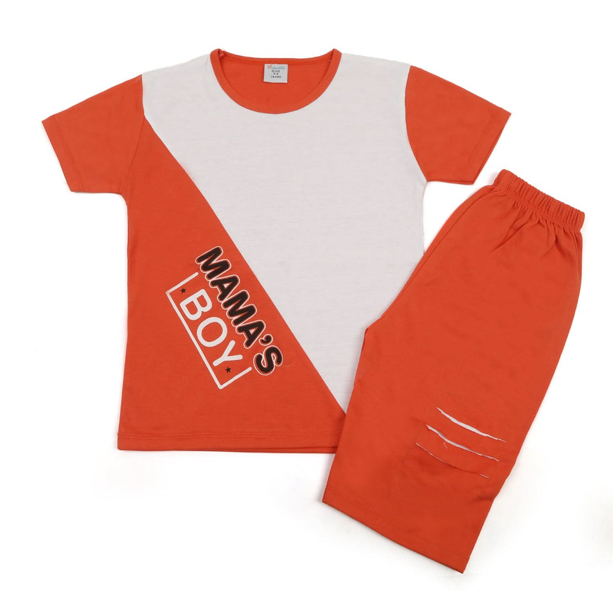 Boys Half Sleeves Short Suit - White, Boys Sets & Suits, Chase Value, Chase Value