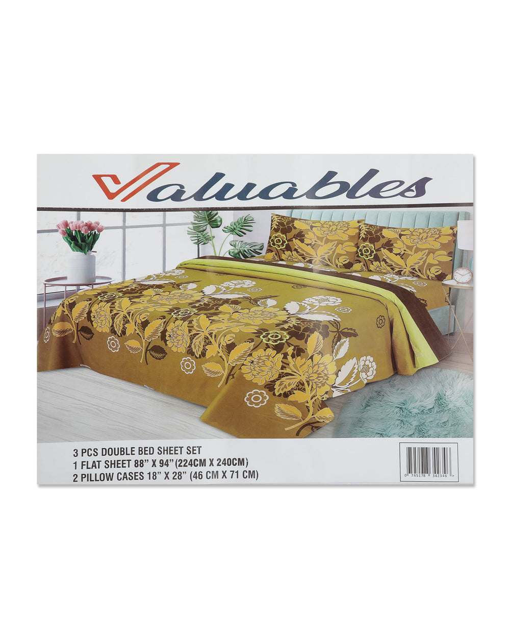 Valuable 3Pcs Double Bedsheet Soft Feel, Double Size Bed Sheet, Chase Value, Chase Value