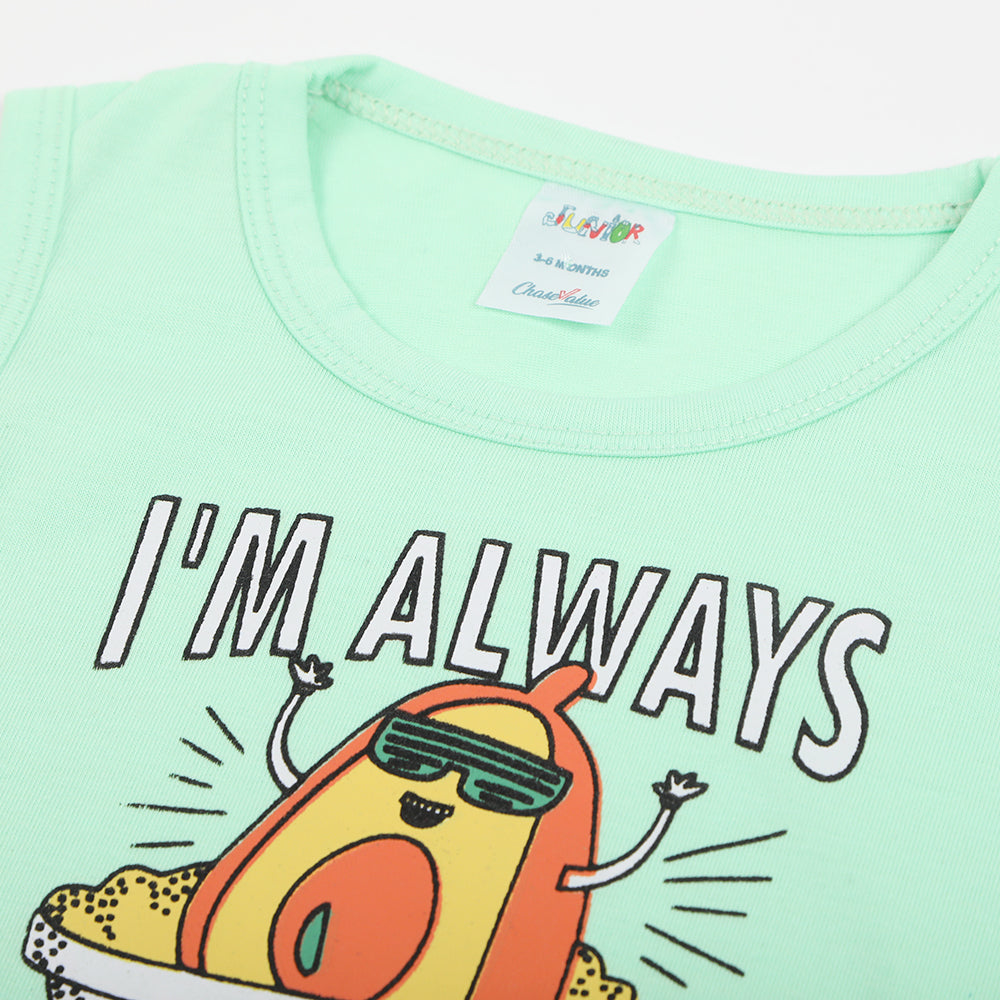 Newborn Boys Sando - Light Green, Newborn Boys Shirts & T-Shirts, Chase Value, Chase Value