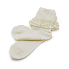 Girls Frill Socks - Cream