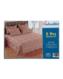 5Pcs Bedsheet Set 94x96, Double Size Bed Sheet, Chase Value, Chase Value